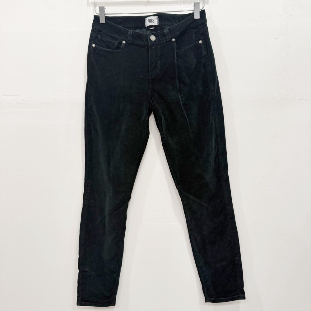Paige Verdugo Ankle Green Velvet Jeans Pants Size 28
